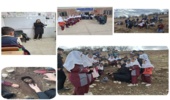 آموزش کاشت بذر  بلوط در دبستان  پاسدار شهید علی ابراهیمی روستای چم تکله در راستای طرح شهید سیدعنایت اله مرادی شهرستان سلسله