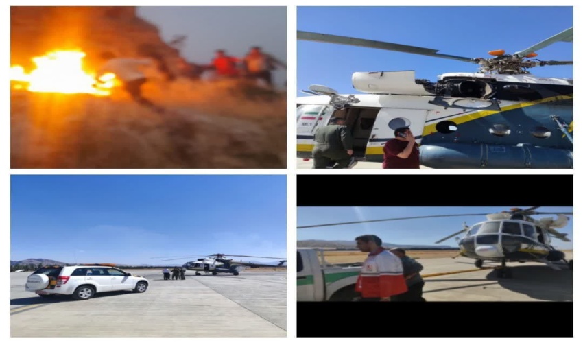  فرود سخت بالگرد اطفا حریق در لرستان