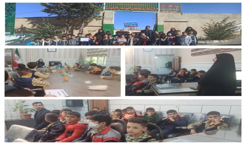 کلاس آموزشی دانش آموزان دبستان شاهد در اداره منابع طبیعی و آبخیزداری شهرستان الیگودرز 