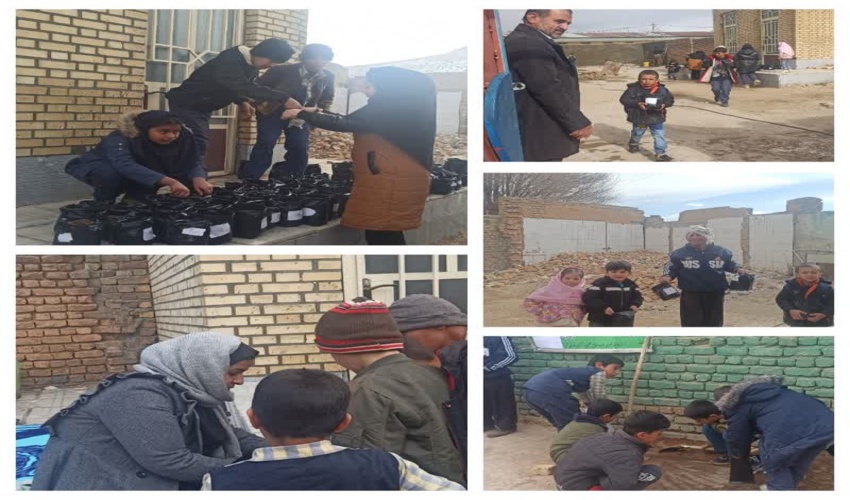 مزین شدن گلدان های نهالستان دانش آموزی روستای چشمه پر به نام سردار سلیمانی و شهدای الیگودرز 