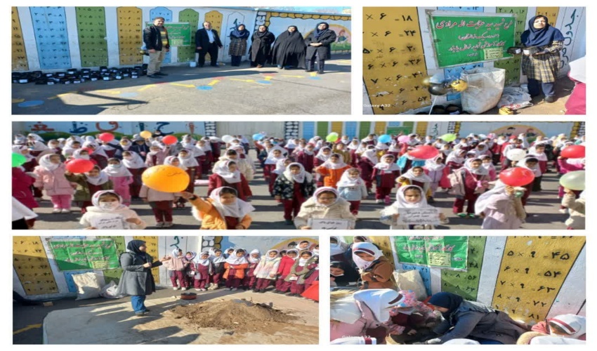  تولید نهال توسط دختران دبستان شهید چمران برای داشتن هوایی پاک